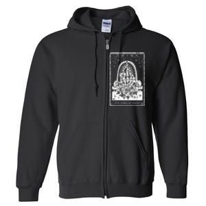 Funny Tarot Card Zero Of Fucks Occult Tarot Reader Reading Full Zip Hoodie