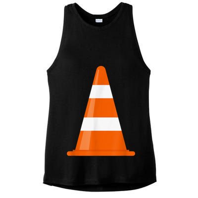 Funny Traffic Cone Costume Easy Simple Halloween Costumes Ladies PosiCharge Tri-Blend Wicking Tank
