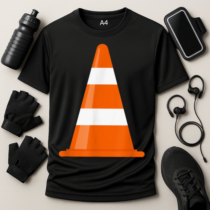 Funny Traffic Cone Costume Easy Simple Halloween Costumes Cooling Performance Crew T-Shirt