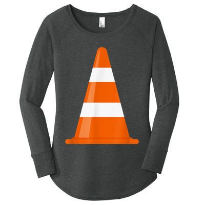 Funny Traffic Cone Costume Easy Simple Halloween Costumes Women's Perfect Tri Tunic Long Sleeve Shirt
