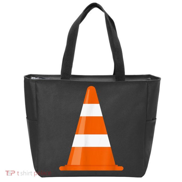 Funny Traffic Cone Costume Easy Simple Halloween Costumes Zip Tote Bag