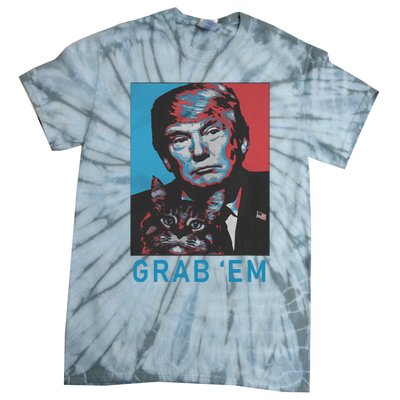 Funny Trump Cat Grab Em Vintage Retro Trump Gift Tie-Dye T-Shirt