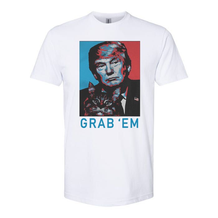 Funny Trump Cat Grab Em Vintage Retro Trump Gift Softstyle® CVC T-Shirt