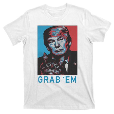 Funny Trump Cat Grab Em Vintage Retro Trump Gift T-Shirt