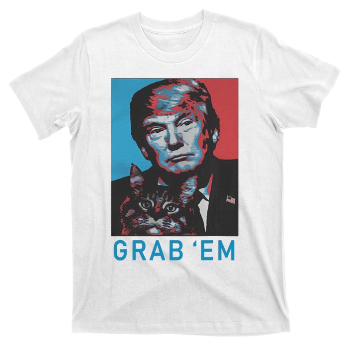 Funny Trump Cat Grab Em Vintage Retro Trump Gift T-Shirt