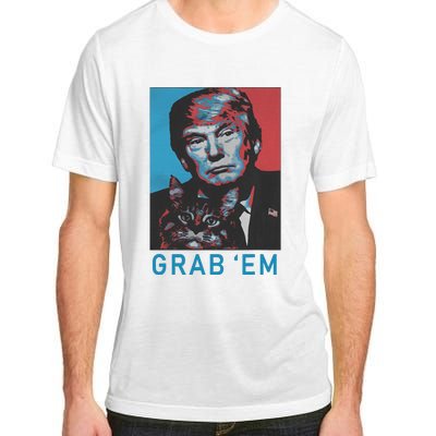 Funny Trump Cat Grab Em Vintage Retro Trump Gift Adult ChromaSoft Performance T-Shirt