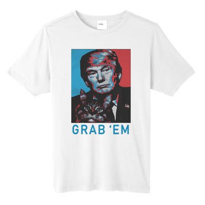 Funny Trump Cat Grab Em Vintage Retro Trump Gift Tall Fusion ChromaSoft Performance T-Shirt