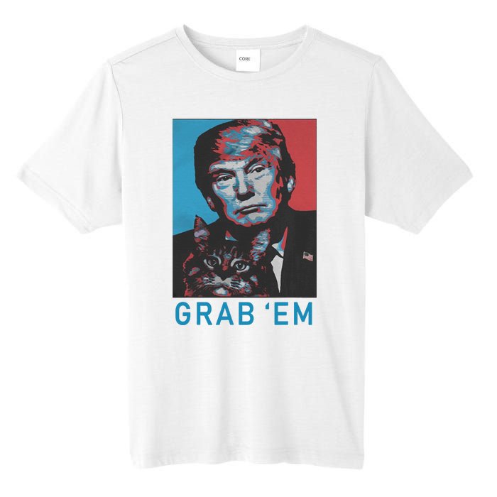 Funny Trump Cat Grab Em Vintage Retro Trump Gift Tall Fusion ChromaSoft Performance T-Shirt