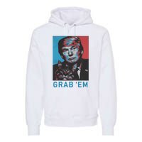 Funny Trump Cat Grab Em Vintage Retro Trump Gift Premium Hoodie