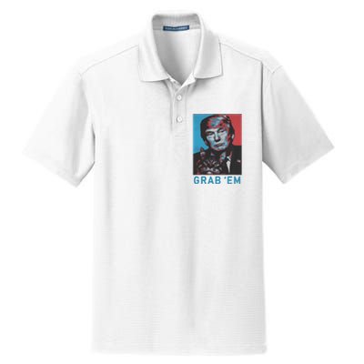 Funny Trump Cat Grab Em Vintage Retro Trump Gift Dry Zone Grid Polo