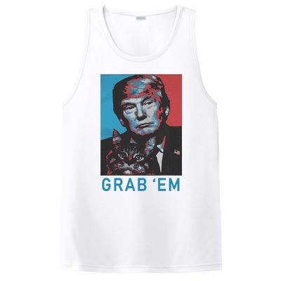 Funny Trump Cat Grab Em Vintage Retro Trump Gift PosiCharge Competitor Tank