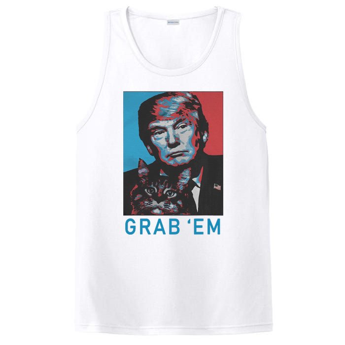 Funny Trump Cat Grab Em Vintage Retro Trump Gift PosiCharge Competitor Tank