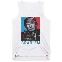 Funny Trump Cat Grab Em Vintage Retro Trump Gift Tank Top