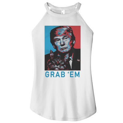 Funny Trump Cat Grab Em Vintage Retro Trump Gift Women’s Perfect Tri Rocker Tank