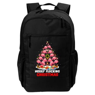 Flamingo Tree Christmas Merry Flocking Christmas Cute Pajama Gift Backpack