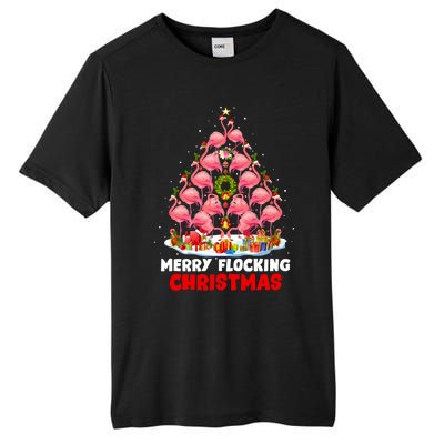 Flamingo Tree Christmas Merry Flocking Christmas Cute Pajama Gift Tall Fusion ChromaSoft Performance T-Shirt