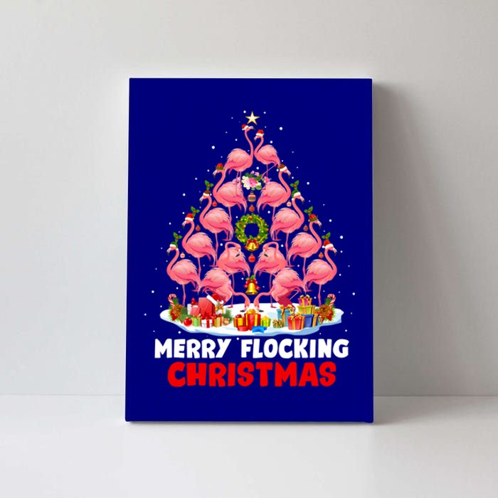 Flamingo Tree Christmas Merry Flocking Christmas Cute Pajama Gift Canvas