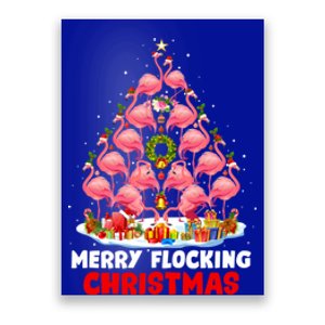 Flamingo Tree Christmas Merry Flocking Christmas Cute Pajama Gift Poster