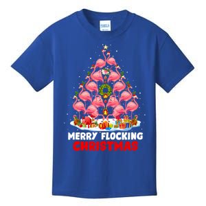 Flamingo Tree Christmas Merry Flocking Christmas Cute Pajama Gift Kids T-Shirt