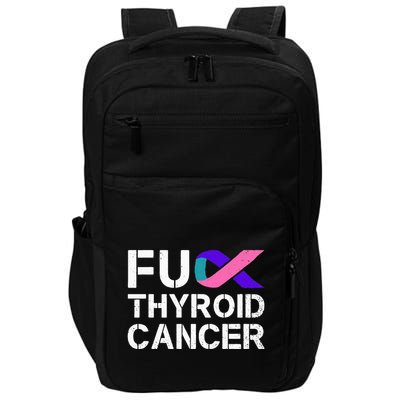 Fuck Thyroid Cancer Awareness Month Ribbon Survivor Fighter Impact Tech Backpack
