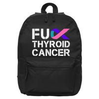 Fuck Thyroid Cancer Awareness Month Ribbon Survivor Fighter 16 in Basic Backpack