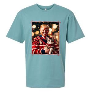 Funny Trump Christmas Sweater For Cat Lovers Sueded Cloud Jersey T-Shirt