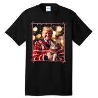 Funny Trump Christmas Sweater For Cat Lovers Tall T-Shirt