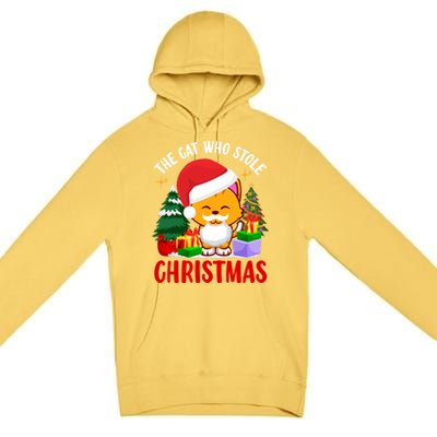 Funny The Cat Who Stole Christmas Cool Gift Premium Pullover Hoodie