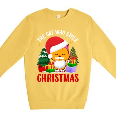 Funny The Cat Who Stole Christmas Cool Gift Premium Crewneck Sweatshirt