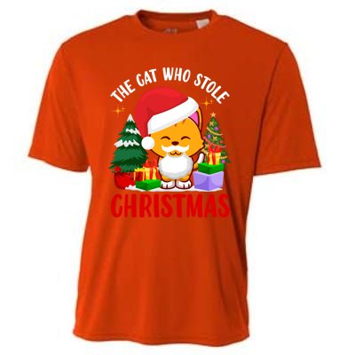 Funny The Cat Who Stole Christmas Cool Gift Cooling Performance Crew T-Shirt