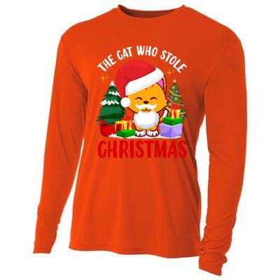 Funny The Cat Who Stole Christmas Cool Gift Cooling Performance Long Sleeve Crew