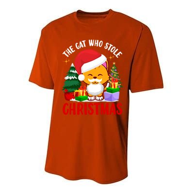 Funny The Cat Who Stole Christmas Cool Gift Performance Sprint T-Shirt