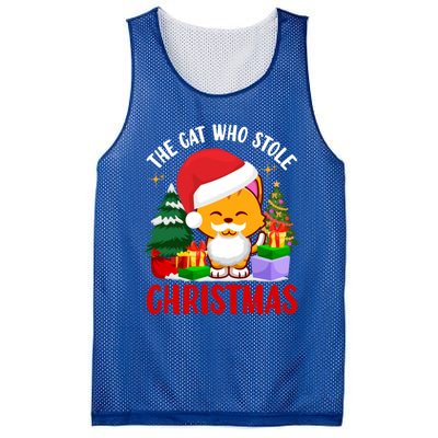 Funny The Cat Who Stole Christmas Cool Gift Mesh Reversible Basketball Jersey Tank