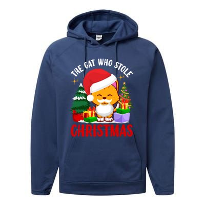 Funny The Cat Who Stole Christmas Cool Gift Performance Fleece Hoodie