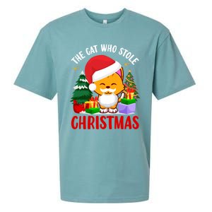 Funny The Cat Who Stole Christmas Cool Gift Sueded Cloud Jersey T-Shirt