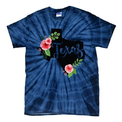 Floral Texas Chalkboard Watercolor Flowers Home State Tie-Dye T-Shirt