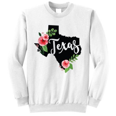 Floral Texas Chalkboard Watercolor Flowers Home State Sweatshirt