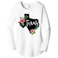 Floral Texas Chalkboard Watercolor Flowers Home State Women's Perfect Tri Tunic Long Sleeve Shirt