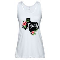 Floral Texas Chalkboard Watercolor Flowers Home State Ladies Essential Flowy Tank