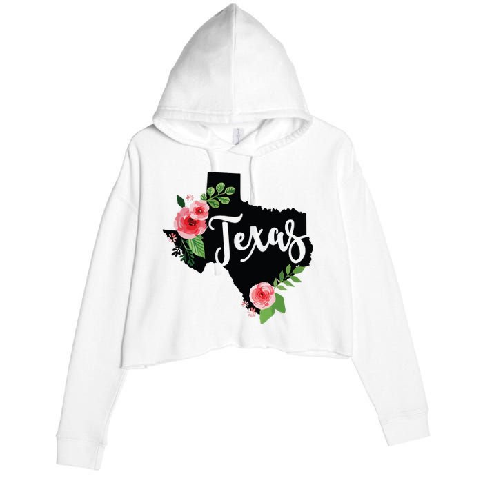 Floral Texas Chalkboard Watercolor Flowers Home State Crop Fleece Hoodie