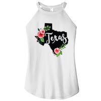 Floral Texas Chalkboard Watercolor Flowers Home State Women's Perfect Tri Rocker Tank