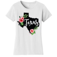 Floral Texas Chalkboard Watercolor Flowers Home State Women's T-Shirt