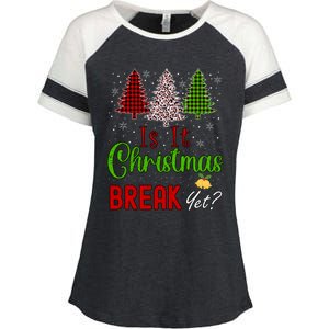 Funny Teacher Christmas Is It Christmas Break Yet Xmas Cool Gift Enza Ladies Jersey Colorblock Tee