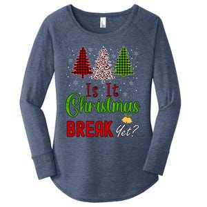 Funny Teacher Christmas Is It Christmas Break Yet Xmas Cool Gift Women's Perfect Tri Tunic Long Sleeve Shirt