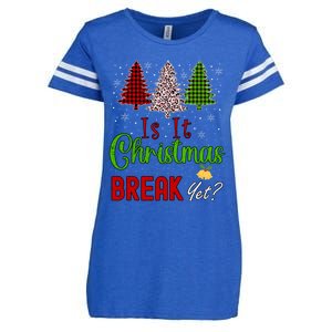 Funny Teacher Christmas Is It Christmas Break Yet Xmas Cool Gift Enza Ladies Jersey Football T-Shirt