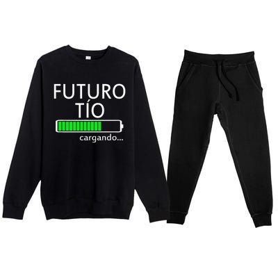 Futuro Tio Cargando Spanish Uncle Pregnancy Announcement Premium Crewneck Sweatsuit Set