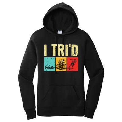 Funny Triathlon Cyclist Swimmer Triathletes Women's Pullover Hoodie