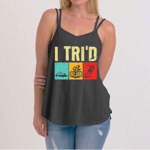 Funny Triathlon Cyclist Swimmer Triathletes Women's Strappy Tank