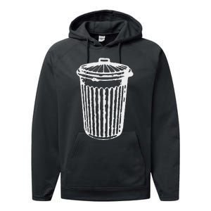 Fun Trash Can Garbage Day Performance Fleece Hoodie