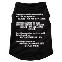 First They Came For The Socialists No One Left To Speak Poem  Doggie Tank